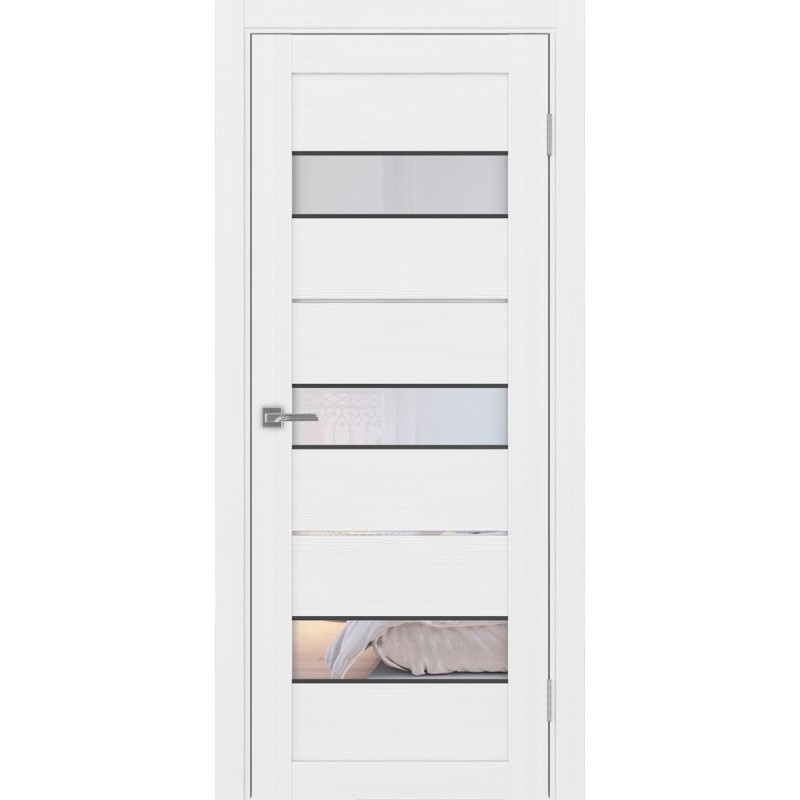 Межкомнатная дверь Турин 526.122 АПС молдинг SB, цвет белый лёд, заполнение Прозрачное, размер 200*80 см.