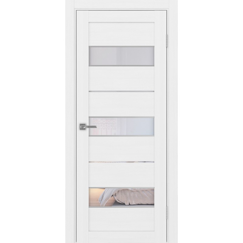 Межкомнатная дверь Турин 526.122 АПС молдинг SC, цвет белый лёд, заполнение Прозрачное, размер 200*80 см.