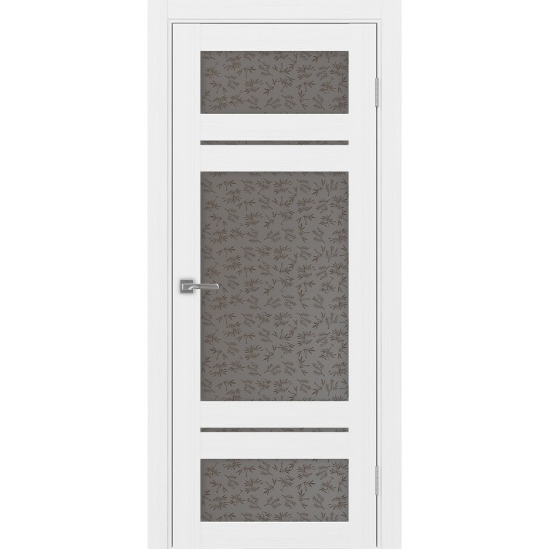 Межкомнатная дверь Турин 532.22222, цвет белый лёд, заполнение Дали бронзовое, размер 200*30 см.