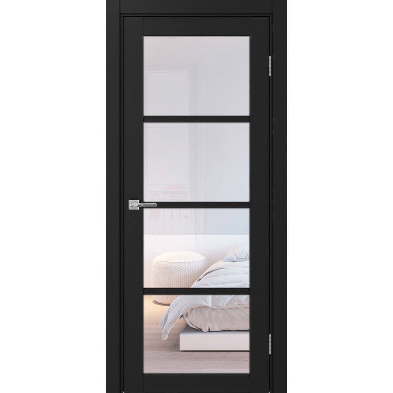 Межкомнатная дверь Турин 540.2222, цвет Антрацит стекло Прозрачное, размер 80*200 см.