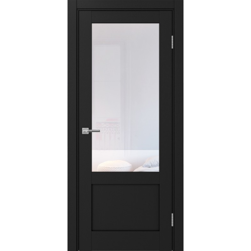 Межкомнатная дверь Турин 540ПФ.21, цвет Антрацит стекло Прозрачное, размер 80*200 см.