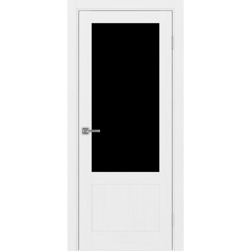Межкомнатная дверь Турин 540ПФ.21, цвет белый лёд, заполнение LACчерный, размер 200*80 см.