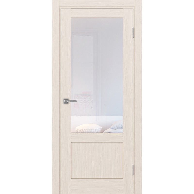 Межкомнатная дверь Турин 540ПФ.21, цвет ясень перламутровый, заполнение Прозрачное, размер 200*80 см.