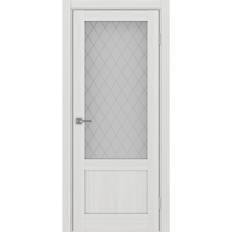 Межкомнатная дверь Турин 540ПФ.21, цвет ясень серебристый, заполнение Кристалл бесцветное, размер 200*80 см.