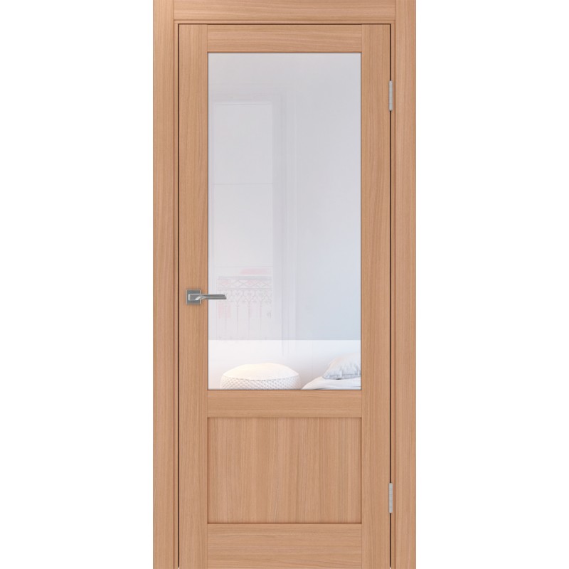 Межкомнатная дверь Турин 540ПФ.21, цвет ясень тёмный, заполнение Прозрачное, размер 200*80 см.