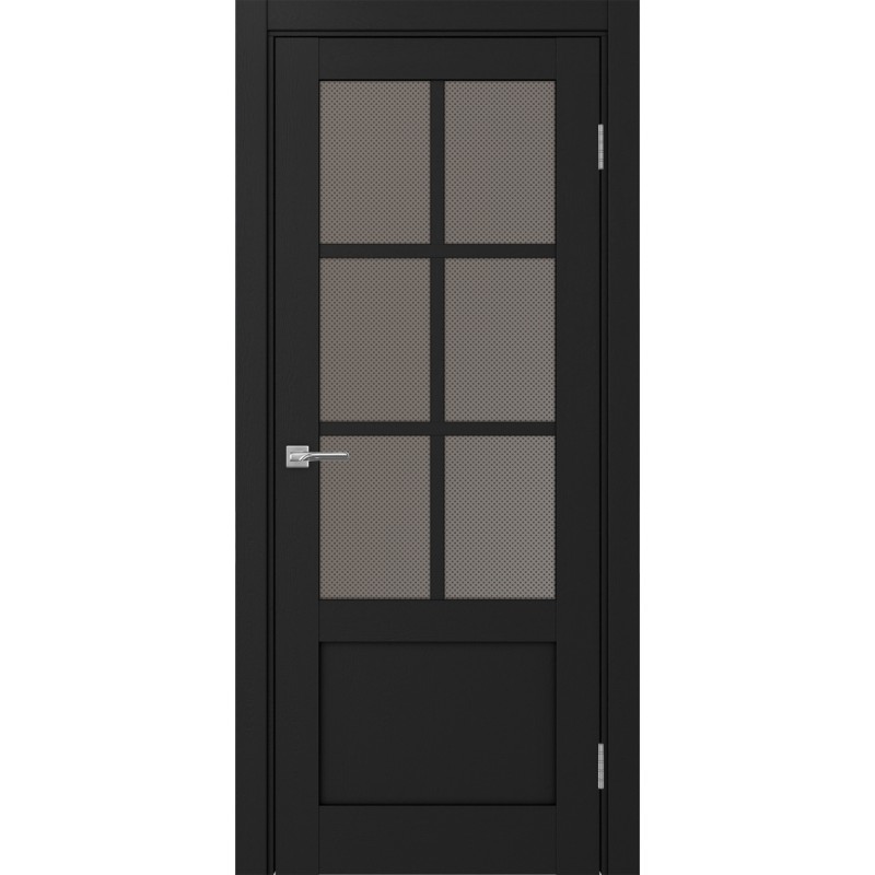 Межкомнатная дверь Турин 541ПФ.2221, цвет Антрацит стекло Пунта бронзовое, размер 80*200 см.