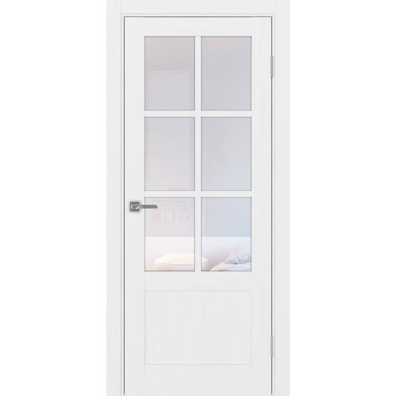 Межкомнатная дверь Турин 541ПФ.2221, цвет белый лёд, заполнение Прозрачное, размер 200*80 см.
