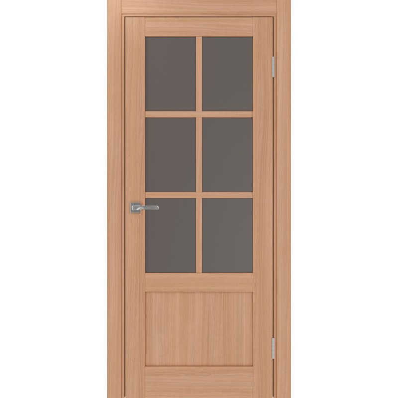 Межкомнатная дверь Турин 541ПФ.2221, цвет ясень тёмный, заполнение Бронза матовое, размер 200*80 см.