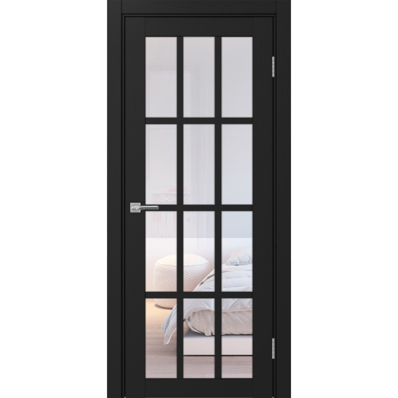 Межкомнатная дверь Турин 542.2222, цвет Антрацит стекло Прозрачное, размер 80*200 см.