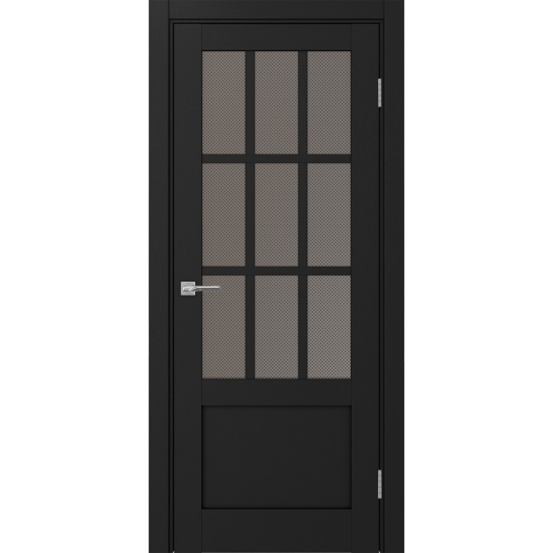 Межкомнатная дверь Турин 542ПФ.2221, цвет Антрацит стекло Пунта бронзовое, размер 80*200 см.