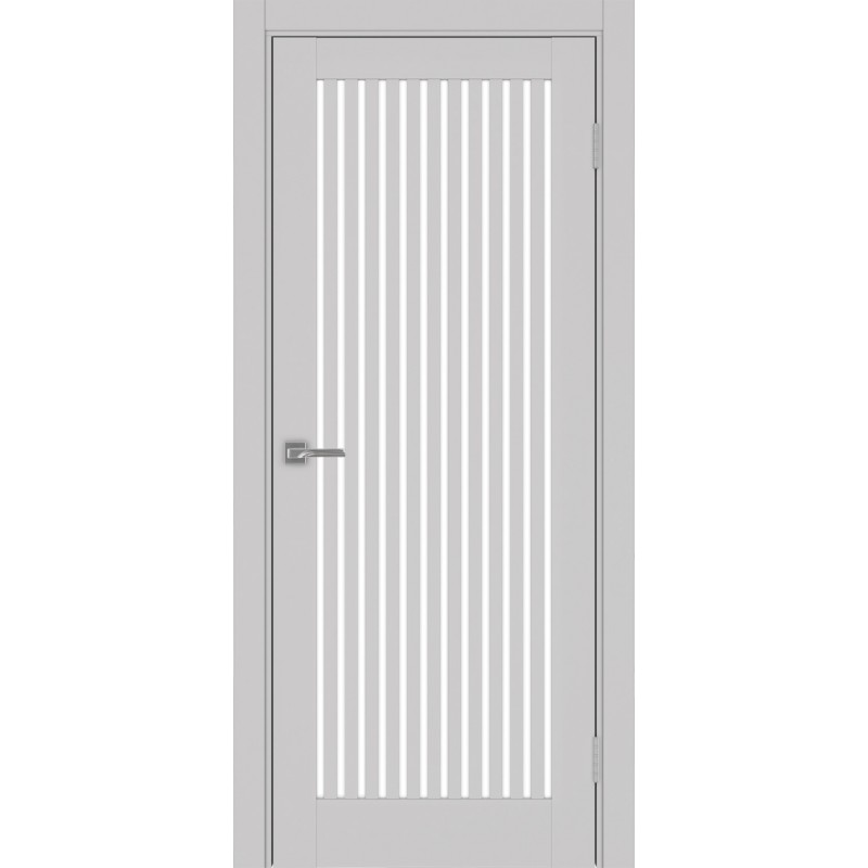 Межкомнатная дверь Турин 543.2, цвет Пепельный стекло LACбелый, размер 80*200 см.