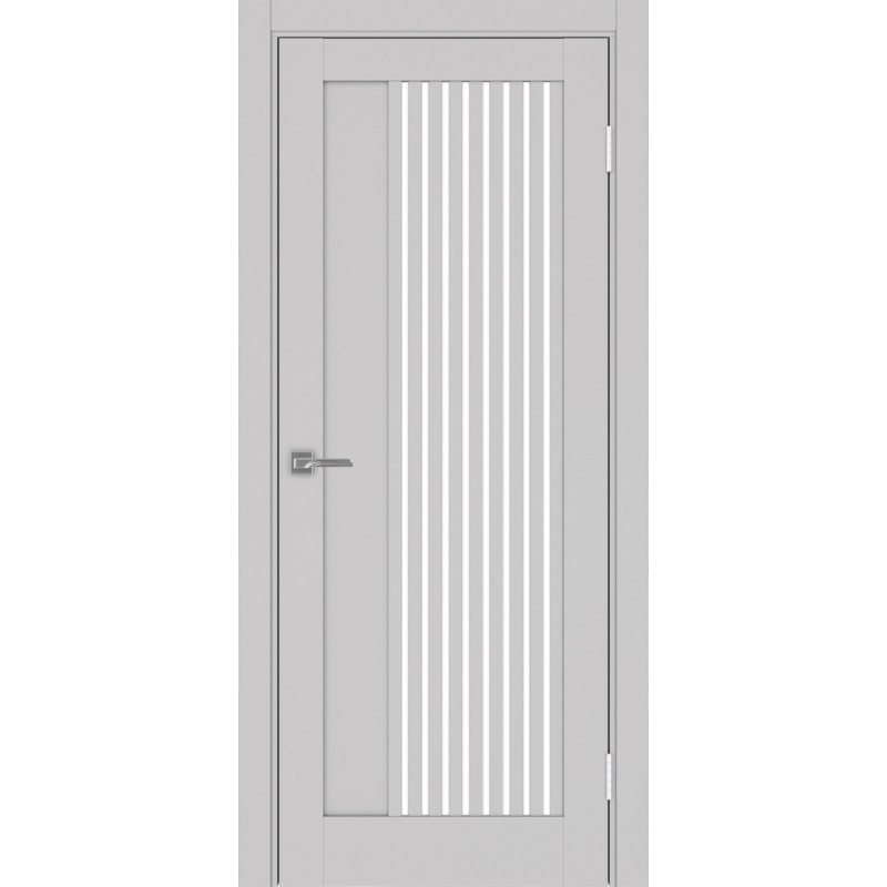 Межкомнатная дверь Турин 544.12, цвет Пепельный стекло LACбелый, размер 80*200 см.