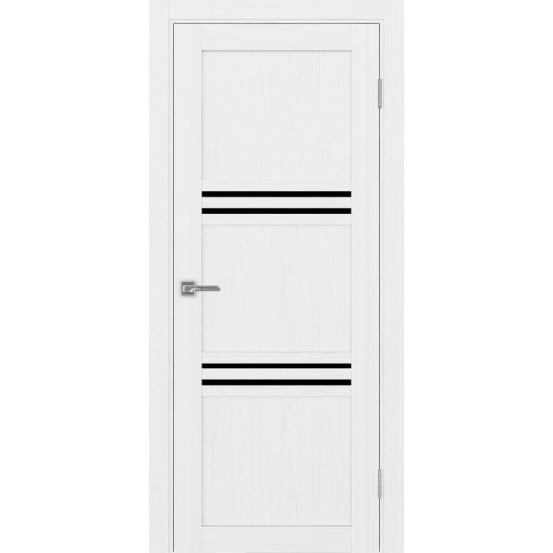 Межкомнатная дверь Турин 553.12, цвет белый лёд, заполнение LACчерный, размер 200*80 см.