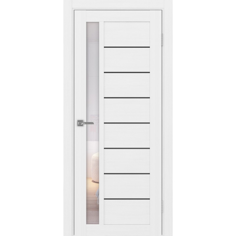 Межкомнатная дверь Турин 554.21 АПП молдинг SB, цвет белый лёд, заполнение Прозрачное, размер 200*80 см.