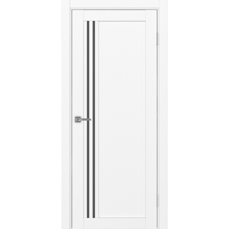 Межкомнатная дверь Турин 555.21, цвет белый снежный, заполнение Графит матовое, размер 200*80 см.