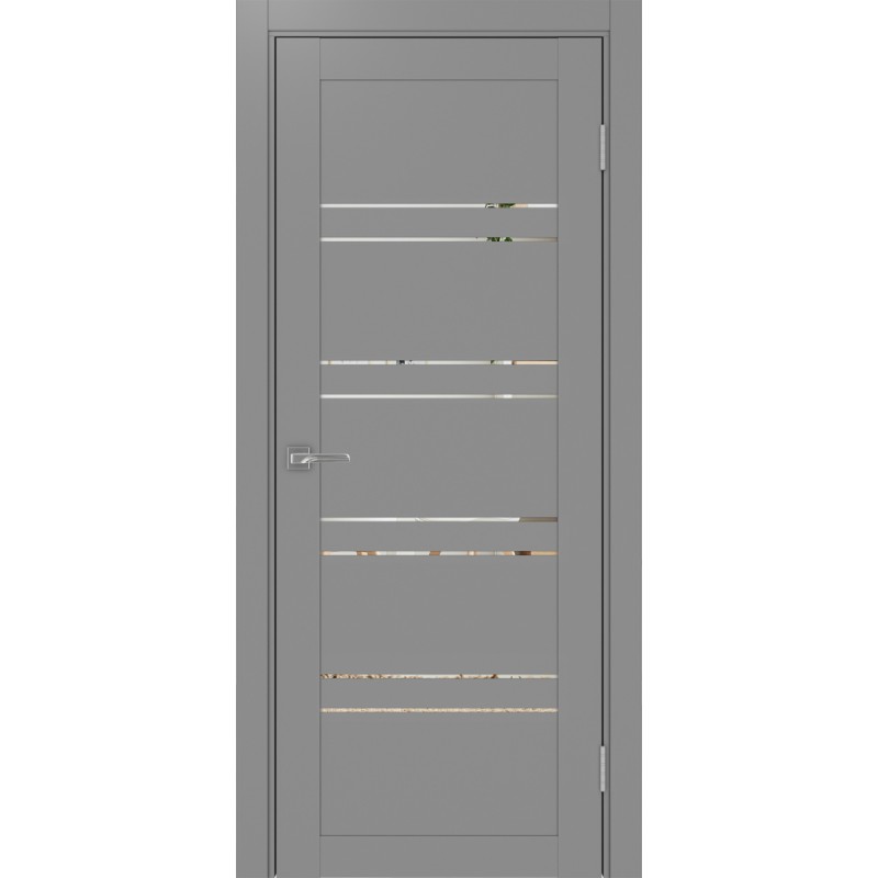 Межкомнатная дверь Турин 560.12, цвет серый, заполнение Зеркало, размер 200*80 см.