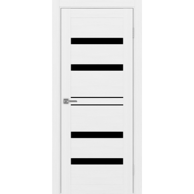 Межкомнатная дверь Турин 561.12, цвет белый лёд, заполнение LACчерный, размер 200*80 см.