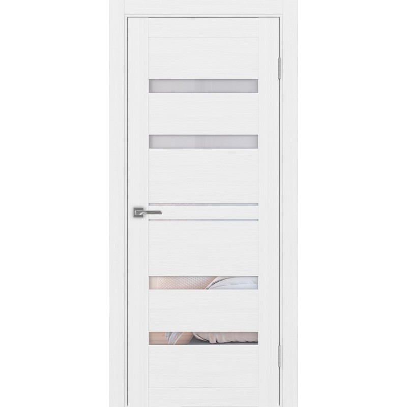 Межкомнатная дверь Турин 561.12, цвет белый лёд, заполнение Прозрачное, размер 200*80 см.