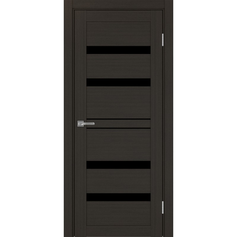 Межкомнатная дверь Турин 561.12, цвет венге FL, заполнение LACчерный, размер 200*80 см.