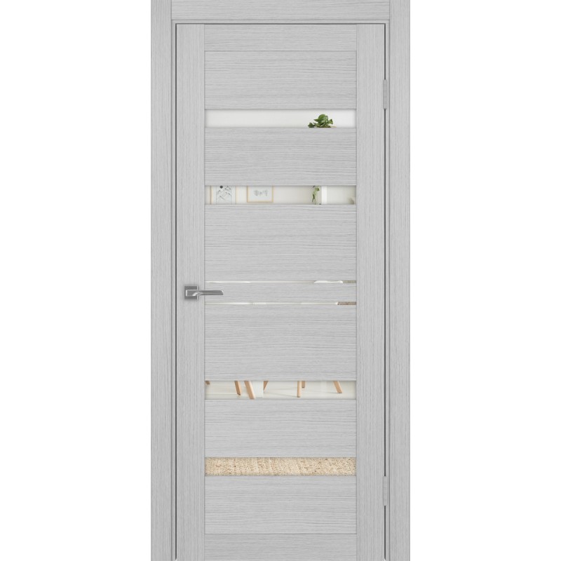 Межкомнатная дверь Турин 561.12, цвет дуб серый FL, заполнение Зеркало, размер 200*80 см.