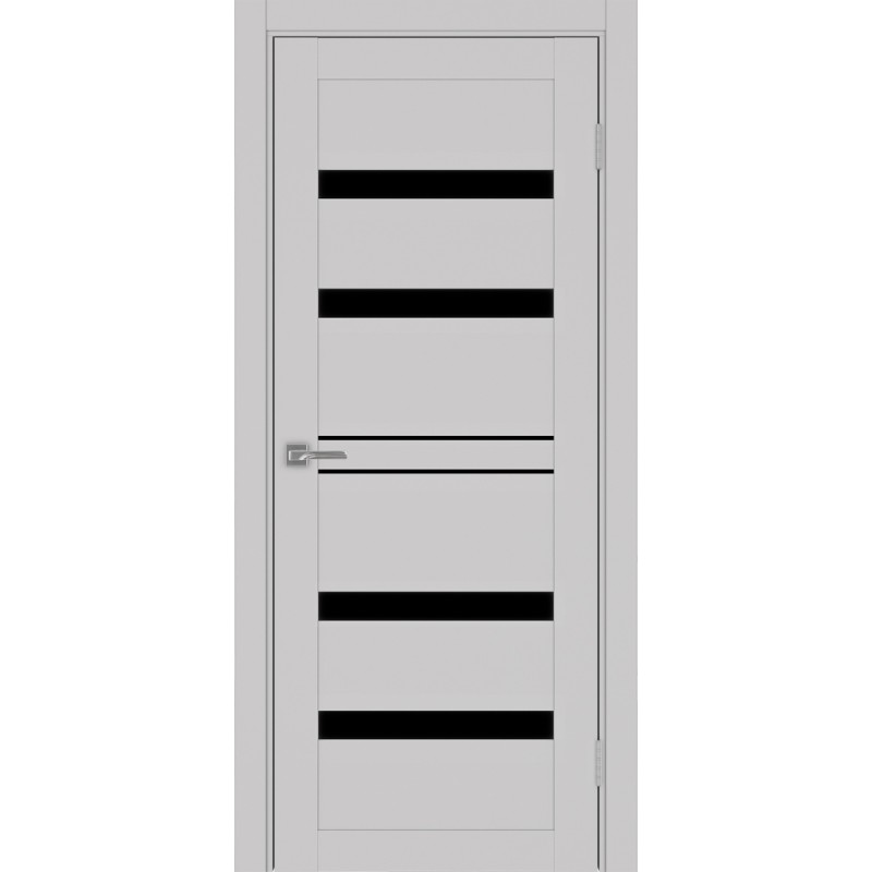 Межкомнатная дверь Турин 561.12, цвет пепельный, заполнение LACчерный, размер 200*80 см.