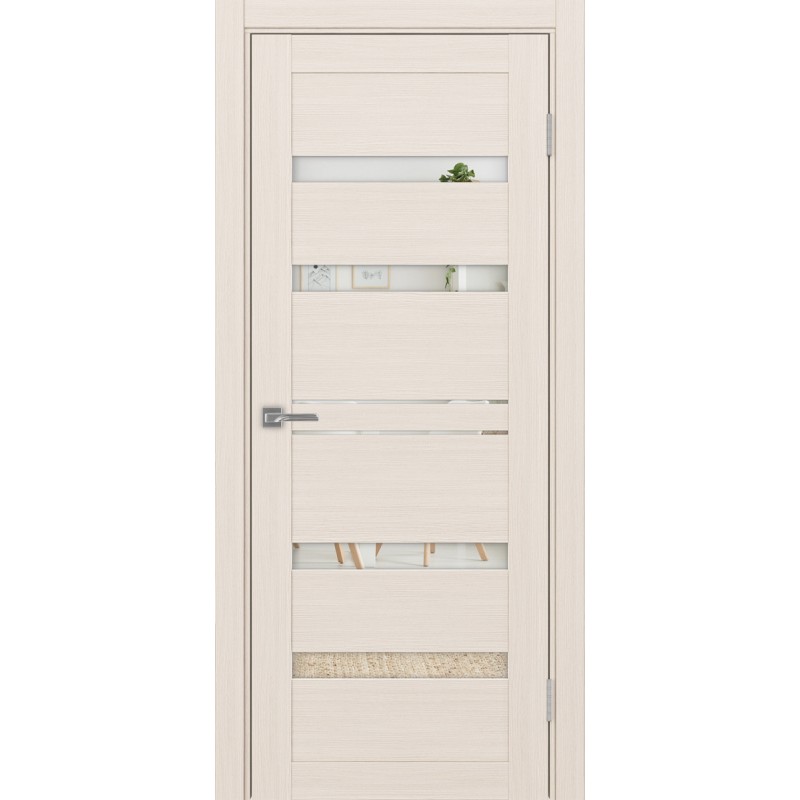 Межкомнатная дверь Турин 561.12, цвет ясень перламутровый, заполнение Зеркало, размер 200*80 см.