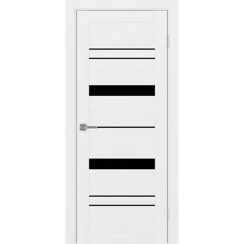 Межкомнатная дверь Турин 562.12, цвет белый лёд, заполнение LACчерный, размер 200*80 см.