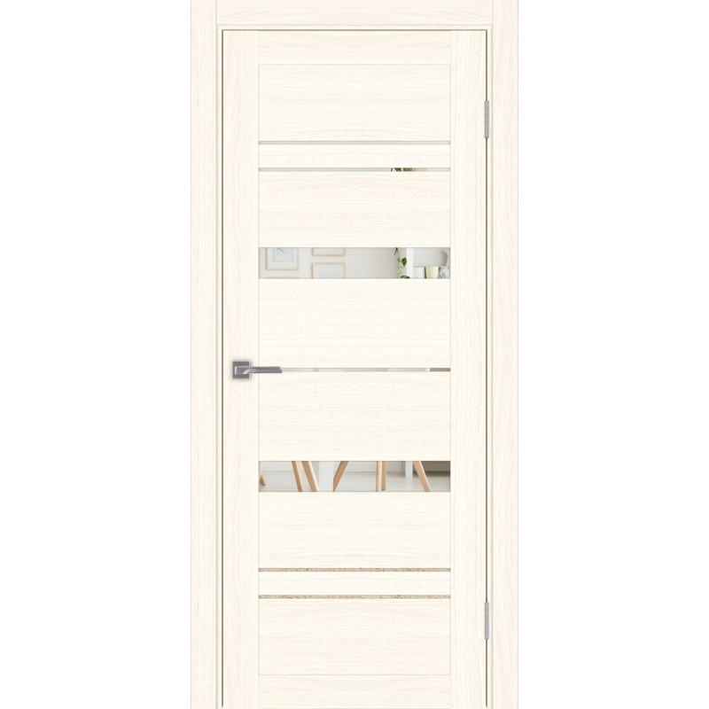 Межкомнатная дверь Турин 562.12, цвет ясень светлый, заполнение Зеркало, размер 200*80 см.