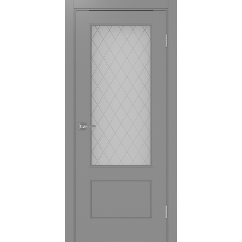 Межкомнатная дверь Турин Neo 540ПФ.21, цвет серый, заполнение Кристалл бесцветное, размер 200*80 см.
