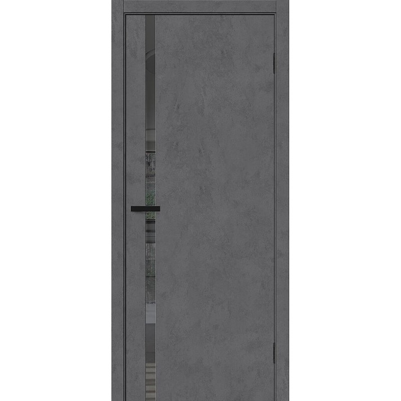 Межкомнатная дверь Браво-1.55 цвет Slate Art, стекло Mirox Grey, покрытие Эко-шпон, размер 200*80 см.