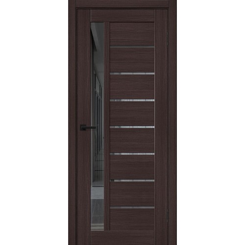 Браво-27 цвет Wenge Melinga, стекло Mirox Grey, покрытие Эко-шпон, размер 200*80 см.