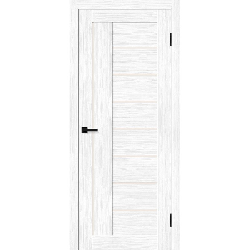 Межкомнатная дверь Браво-29 цвет Snow Melinga, стекло Magic Fog, покрытие Эко-шпон, размер 200*80 см.