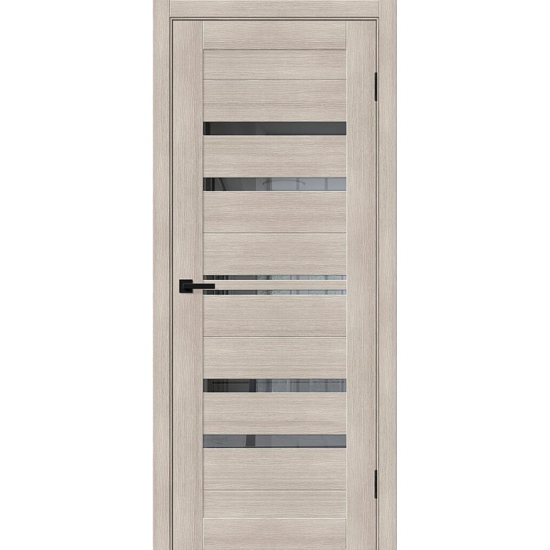 Межкомнатная дверь Браво-30 цвет Cappuccino Melinga, стекло Mirox Grey, покрытие Эко-шпон, размер 200*80 см.