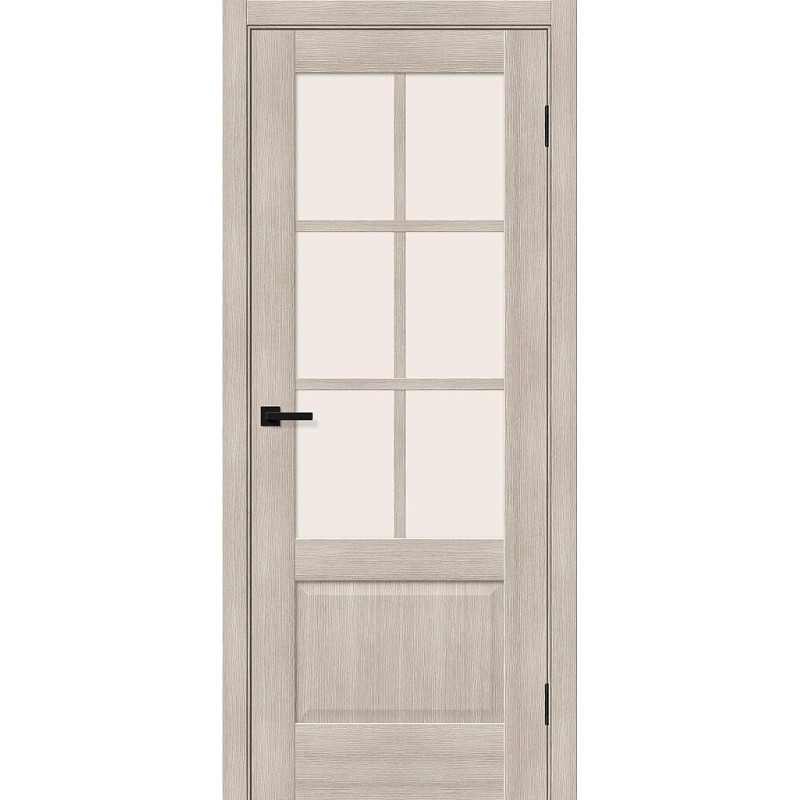 Межкомнатная дверь Прима-13.0.1 цвет Cappuccino Melinga, стекло Magic Fog, покрытие Эко-шпон, размер 200*70 см.