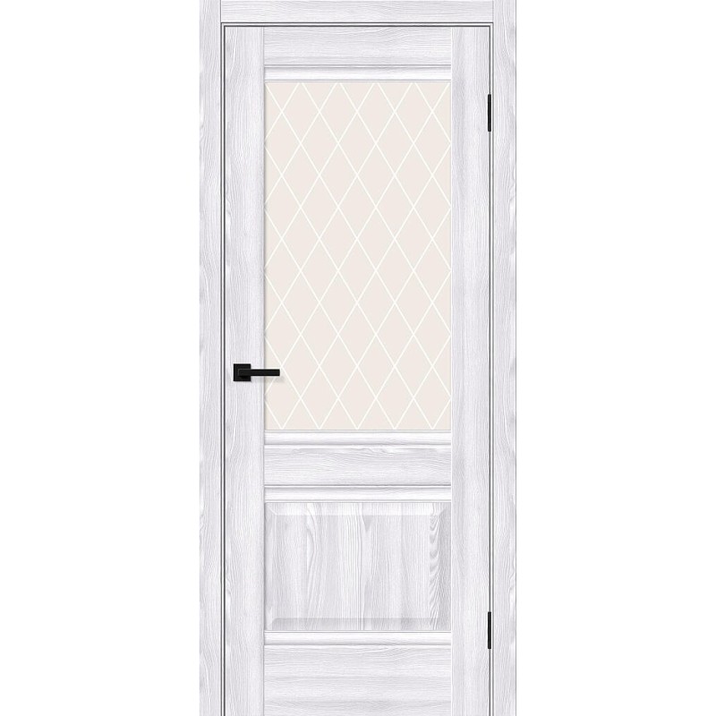 Межкомнатная дверь Прима-3 цвет Riviera Ice, стекло White Сrystal, покрытие Эко-шпон, размер 200*80 см.