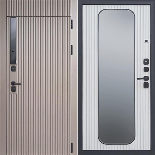 Стелс зеркало Капучино/Белый (гладкий матовый) 205*86 правая