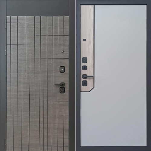 Интел Дуб мадейра/Светло-серый (гладкий матовый) 205*86 левая