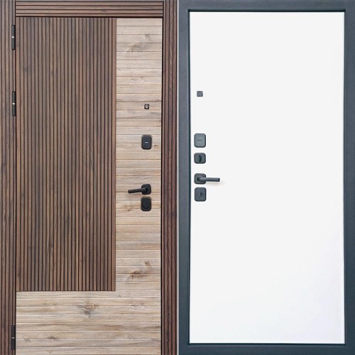 Крона Дуб/Белый (гладкий матовый) 205*86 левая