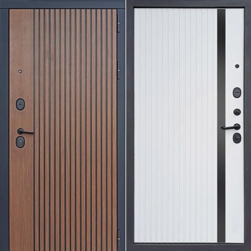 Юта Дуб темный/Белый (гладкий матовый) 205*96 правая