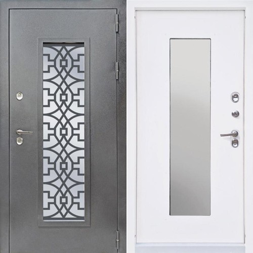 Металлическая Камила Серебро/Винорит белый 205*86 левая