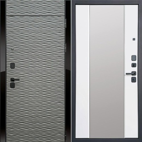 Металлическая Тринити зеркало Дюна муссон/Белый (гладкий матовый) 205*86 левая