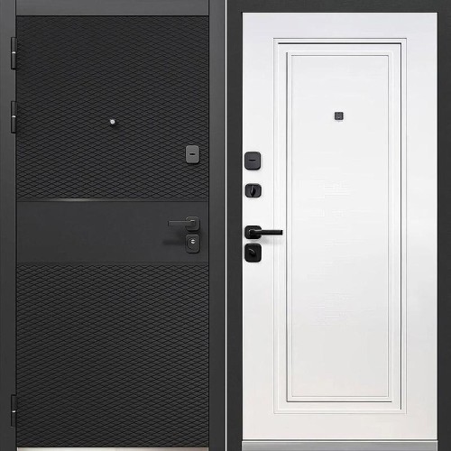 Металлическая Luxor 2МДФ Карбон Черный карбон / Эмалит белый 205*86 левая