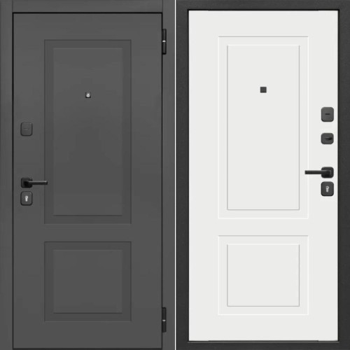 Металлическая Гарда 7 см 2 МДФ Сатин графит / Эмалит Белый 205*96 правая