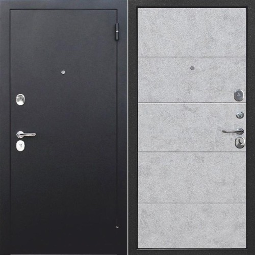 Металлическая Гарда 7,5 см Букле Черный / Бетон снежный 205*96 правая