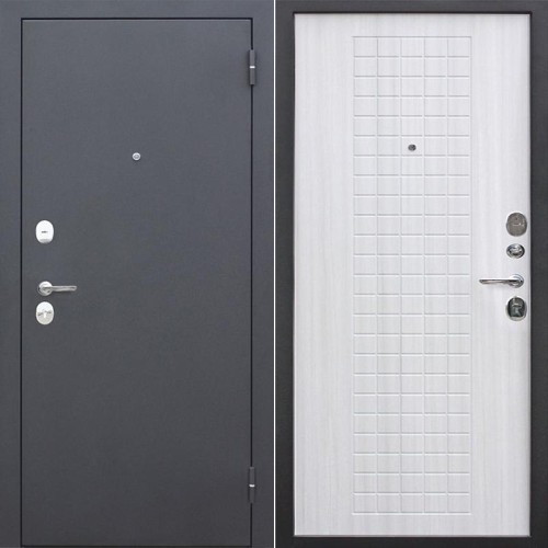 Металлическая Гарда 8 мм. Муар / Белый ясень 205*96 правая