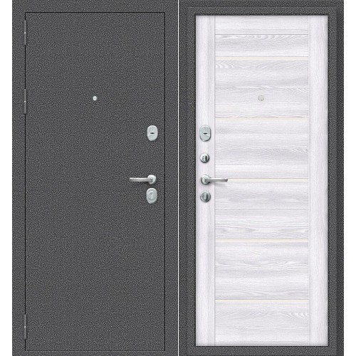 Металлическая Тайга-9 Антик Серебряный/Царга 205*86 левая