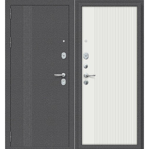 Металлическая Тайга-9 Вертикаль Антик Серебряный/Белый 205*86 левая