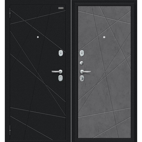 Металлическая Граффити-5 Букле черное/Slate Art 205*86 левая