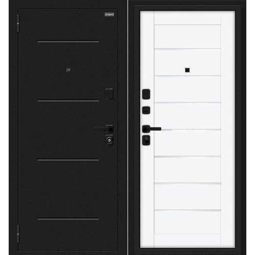 Техно/SBlack Букле черное/White Silk 205*86 левая