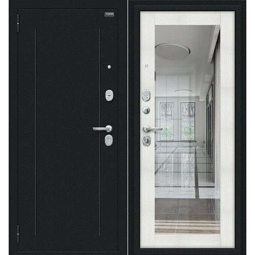 Флэш Букле черное/Bianco Veralinga 205*86 правая